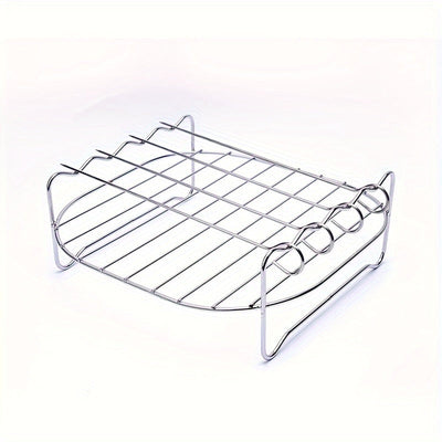 Parilla y Vaporera de Acero Inoxidable Portátil de Doble Cara para Aire Caliente - Parrilla BBQ Exterior con Distribución Uniforme del Calor, Diseño Resistente al Óxido para Jardín, Camping, Eventos - Ideal para Asar, Hornear, Freír, Cocinar al Vapor, Ut