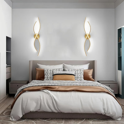1 pieza de moderno farol de pared LED dorado, con sombra de aluminio de metal pulido, montaje semienterrado, cableado, para dormitorio, sala de estar, pasillo, 110V-240V, con fuente de luz, farol de pared para dormitorio | Luz LED moderna | Sombra de met