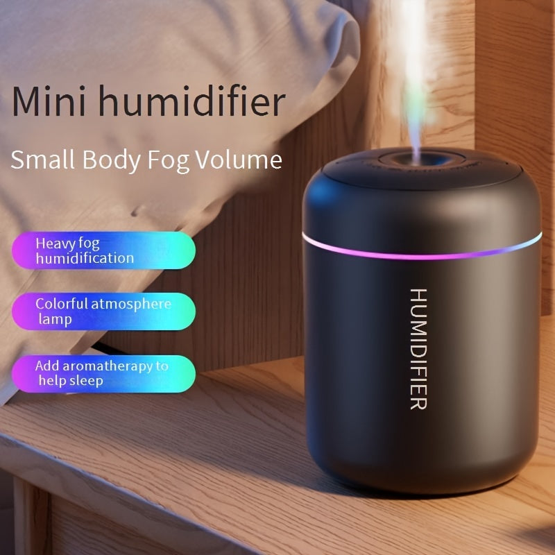 1pc Humidificador Ultra-Silencioso de 180ml con Luz Nocturna Colorida - Alimentado por USB, Apagado Automático y Modos de Nube Dual para Escritorio de Oficina, Coche y Uso Doméstico - Regalo Perfecto para Hombres, Mujeres, Estudiantes en San Valentín, Ha