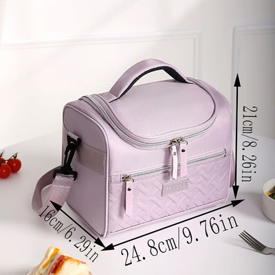 Nueva bolsa de almuerzo pintada a mano de moda. Bolsa de comida no alimentaria, viaje al aire libre, picnic de mano grande capacidad aislada, regreso a la escuela.