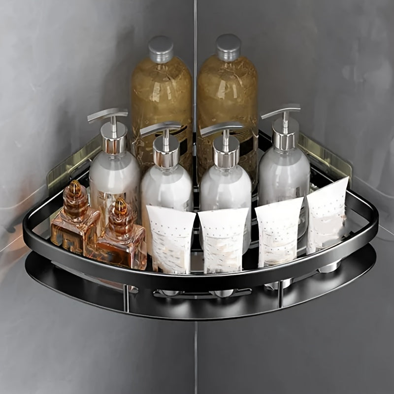 2pcs Estantes de Acero Inoxidable para Baño - Impermeables, Organizador de Esquina Montado en la Pared sin Taladro para Champú y Jabón, Almacenamiento y Organización para el Hogar y Garaje