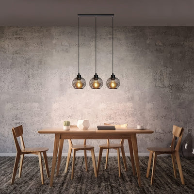 Lámpara colgante estilo vintage, con foco E27, estructura de metal, montaje semiempotrado, brazo ajustable, acabado en negro, ideal para comedor, sala de estar, estudio, restaurante u oficina
