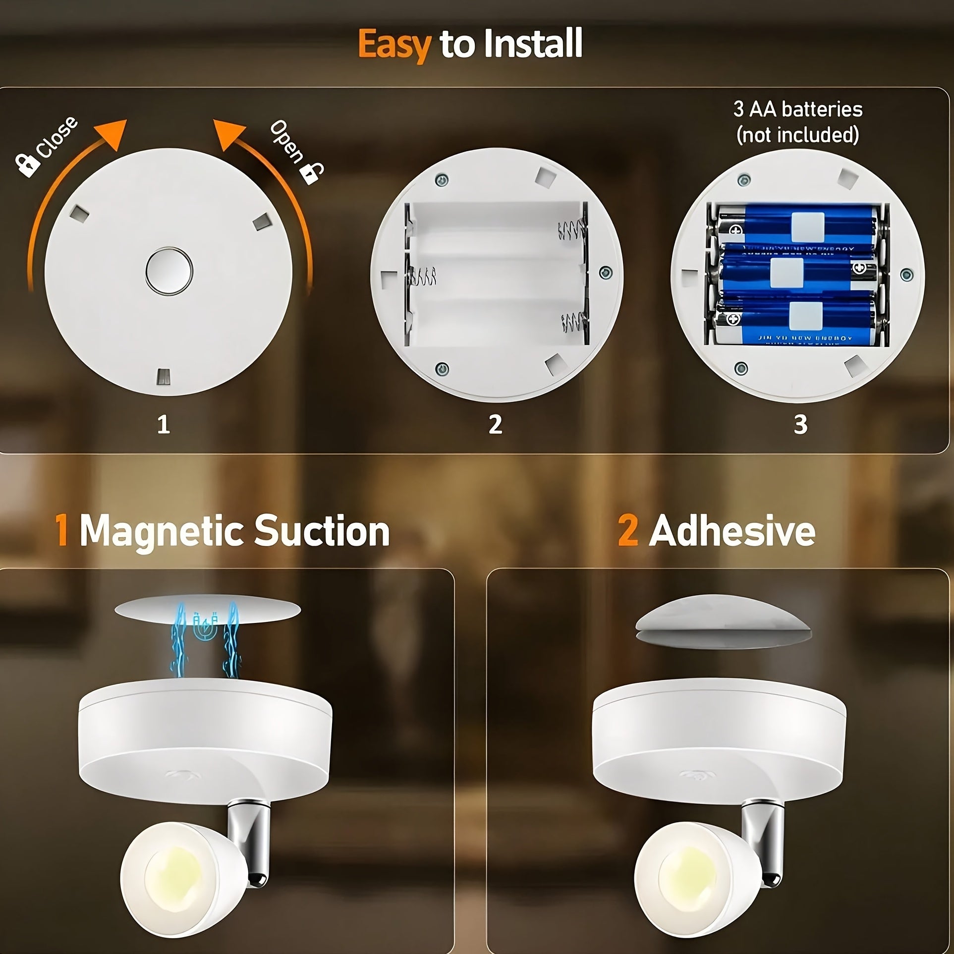 Spot de Arco LED Inalámbrico con Batería y Control Remoto | Iluminación Multicolor para Gabinetes, Joyerías y Exhibiciones Artísticas | Montaje Semienterrado | Material Plástico | Ideal para Decoración del Hogar e Iluminación de Armarios | Enfoque Precis