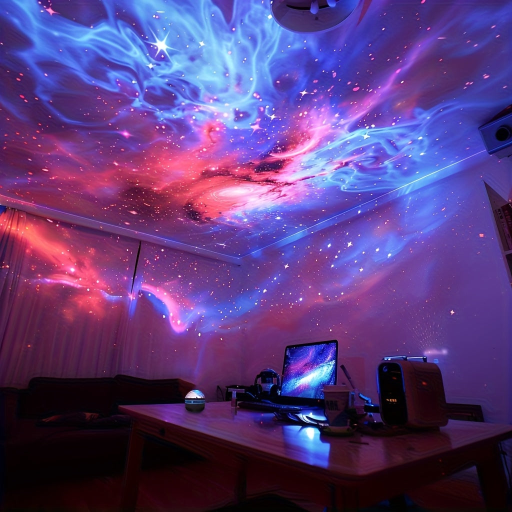 1 lámpara de proyección LED Aurora Borealis - Alimentada por USB, control remoto, brillo ajustable, impresionante para efectos de galaxia y nebulosa, perfecta para decoración de dormitorio, sala de estar o oficina, ideal para adolescentes de 14 años en a