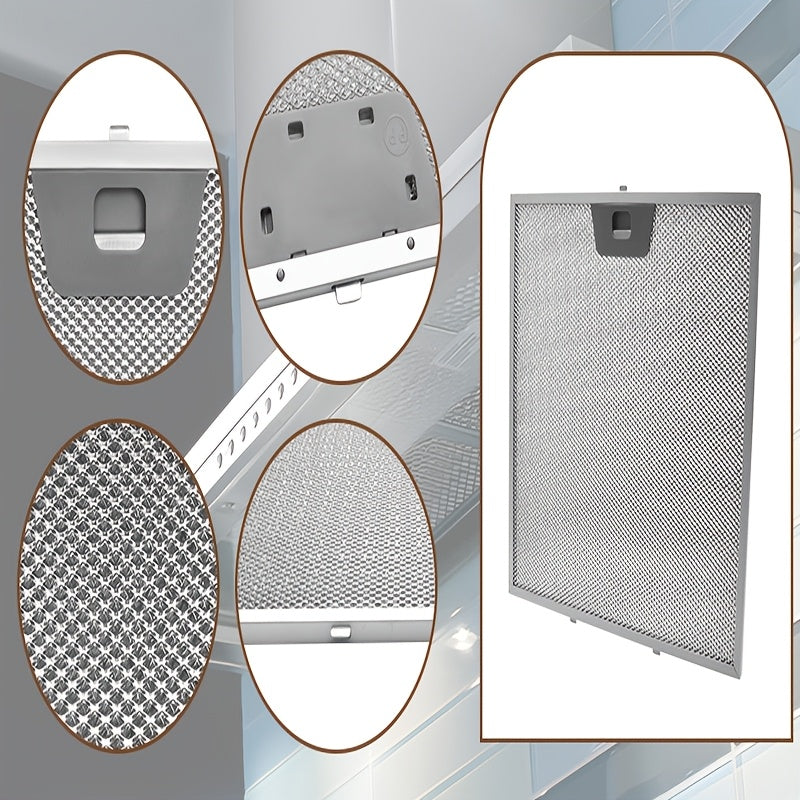 2-Pack Filtros de Aluminio para Exhauster de Cocina - Malla Moderna y Duradera para Grasa con Mango Ergonómico, Reemplazo de Filtro para Ventiladores de Exhauster de Cocina
