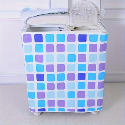 Reemplazo de Tapa Moderna para Lavadora con Estampado Floral - Blanco/Amarillo/Verde Azulado, Compatible con Lavadoras Frontales y Monobloque, Cubierta Duradera en PE - Antidesvanecimiento, Anti-polvo, Fácil Limpieza, Diseño Seguro para Lavadoras, Acceso