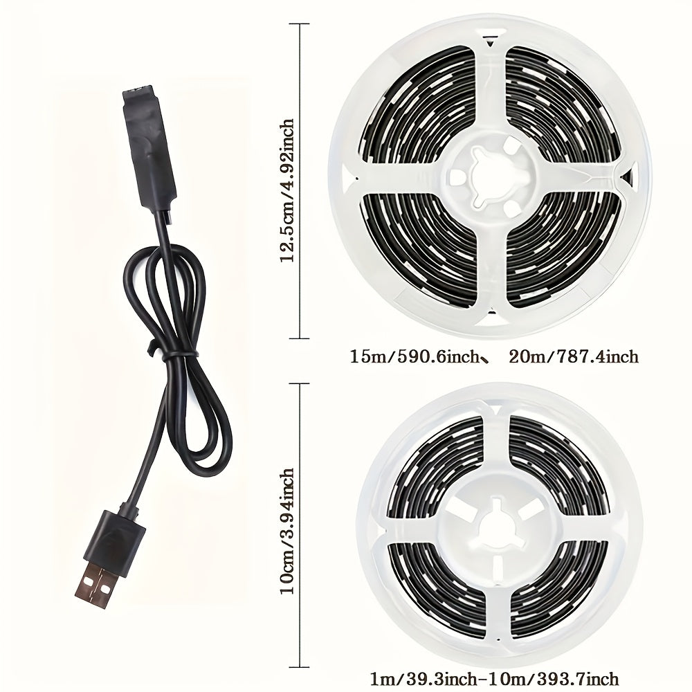 Luces de Tira LED RGB con Control por App, Alimentadas por USB, Regulables y Sincronizables con Música, Montaje en Pared, Brillo Ajustable, No Requiere Batería, para Decoración de Habitaciones, Dormitorios, Salas de Juegos, Iluminación de Ambiente para F