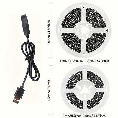 Luces de Tira LED RGB con Control por App, Alimentadas por USB, Regulables y Sincronizables con Música, Montaje en Pared, Brillo Ajustable, No Requiere Batería, para Decoración de Habitaciones, Dormitorios, Salas de Juegos, Iluminación de Ambiente para F