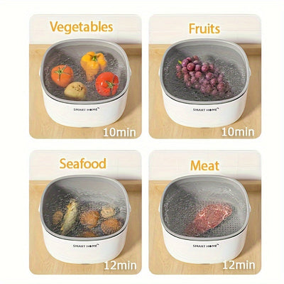 Rinser Automático de Verduras y Frutas con Cesta de Limpieza de Gran Capacidad - Lavaplatos Portátil para Cocina, Diseño Ahorrador de Espacio para Hogar, Granja o Viaje - Construcción en Material PP (Funciona con Baterías No Incluidas), Herramienta de Li