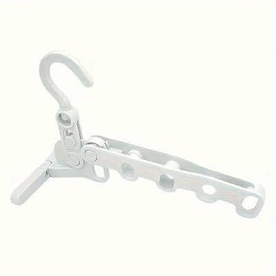 1 gancho plegable para ropa con 5 ganchos ergonómicos - Colgador portátil, ahorrador de espacio y duradero para viajes, hoteles, residencias y uso en interiores, colgadores para ropa, esenciales para dormitorios, diseño multigancho, opciones versátiles d