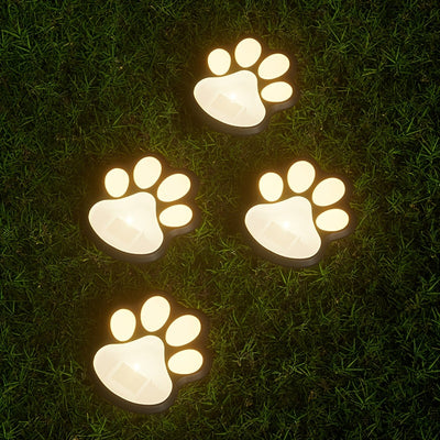 4 piezas de luces LED solares para patas de perro Shenzhi Tech – Iluminación decorativa para jardín, patio y césped con sensor inteligente, resistente al clima y fácil instalación, LEDs cálidos, diseño adorable de huella para amantes de mascotas, regalos