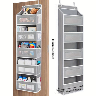 Estantería de Almacenamiento para Puerta, Estantería Colgante de 5 Niveles con 5 Bolsillos de Gran Capacidad, Capacidad de Carga Antivuelco de 19.96 KG, Adecuada para Dormitorio, Baño, Despensa, Guardería