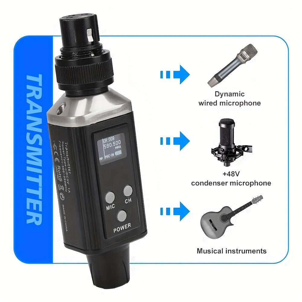 Sistema de monitoreo sin varillas intrauditivo LMBGM UHF con 1 canal y 3 unidades corporales, ganancia del micrófono, 16 canales seleccionables, tipo auricular sin varillas, adecuado para escenarios como el teatro, estudio, grabación, iglesia, actuacione