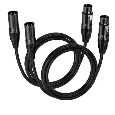 2pcs Cables de Micrófono XLR - Macho a Hembra, Cable de Altavoz Balanceado de 3 Pines con Conductores de Cobre Duraderos para Mezcladores, Altavoces, Estaciones de Radio y Podcasts