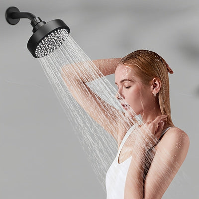 2 piezas de juego de cabezal de ducha de alta presión, 3,9"/5,76" de acero inoxidable montado en la pared, boquilla de silicona redonda duradera, accesorios de baño premium, actualización de lujo, kit central, plástico, para renovación de hogar