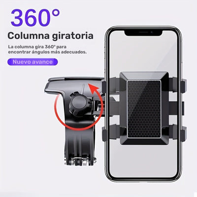 1pc Soporte universal para teléfono de coche giratorio 360°, soporte ajustable para salpicadero con compatibilidad automática, material ABS no impermeable, soporte rectangular para navegación GPS para uso en vehículos