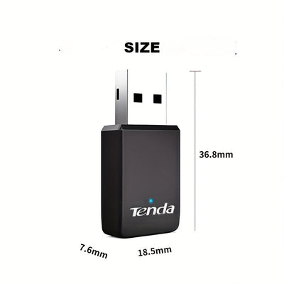 Adaptador inalámbrico Tenda U9 AC650Mbps, doble banda, autoinstalación, USB, 802.11ac, Ethernet, receptor inalámbrico ZZM TRADING