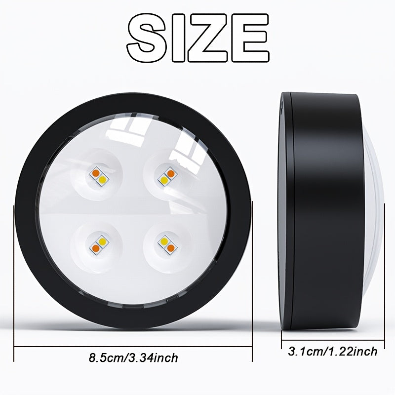 3 piezas de luz LED montada en pared + magnética, 3 colores ajustables con temporizador, decoración para hogar, luz bajo mueble, control remoto + doble control por pulsador, para oficina, armario, vitrina, pasillo y escaleras