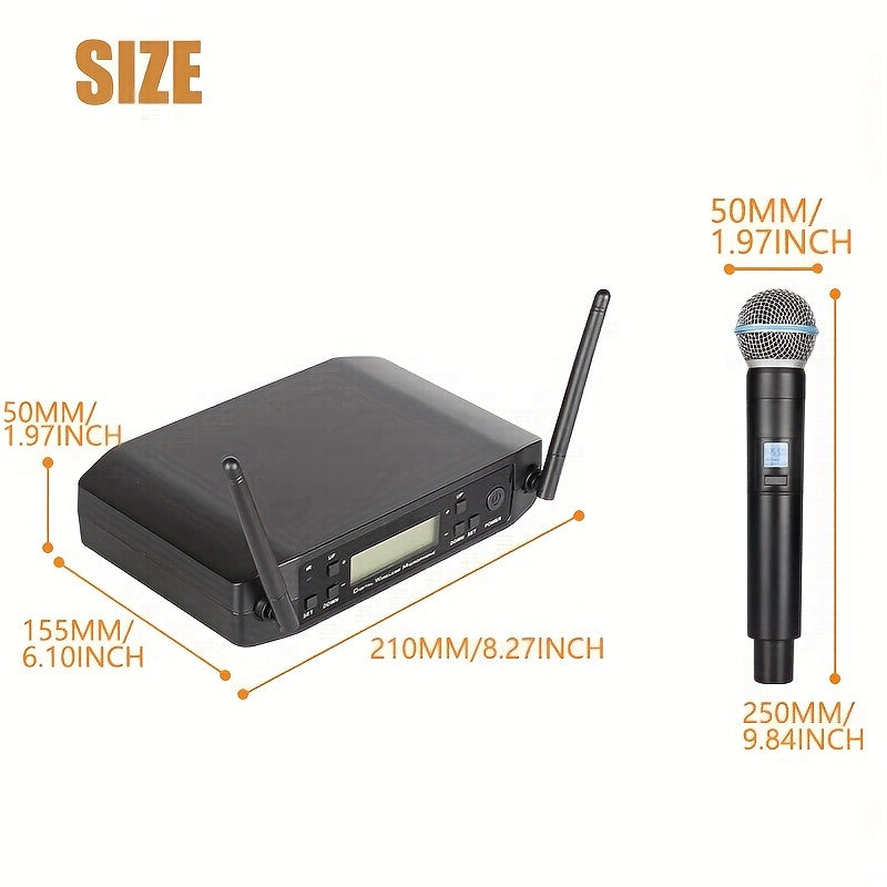 Micrófono inalámbrico GLXD4, sistema profesional de karaoke de mano de 4 canales para karaoke en casa, reuniones, fiestas, DJS, bodas, configuraciones familiares de KTV