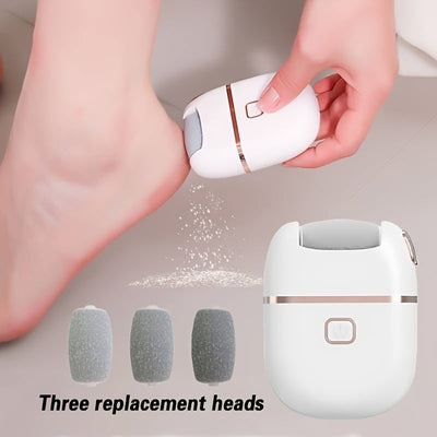 1 Pieza de Lima Eléctrica Recargable para Pies con 3 Cabezales Reemplazables, Cabeza Gruesa para Exfoliación Intensa, Portátil y Fácil de Usar, Carga USB