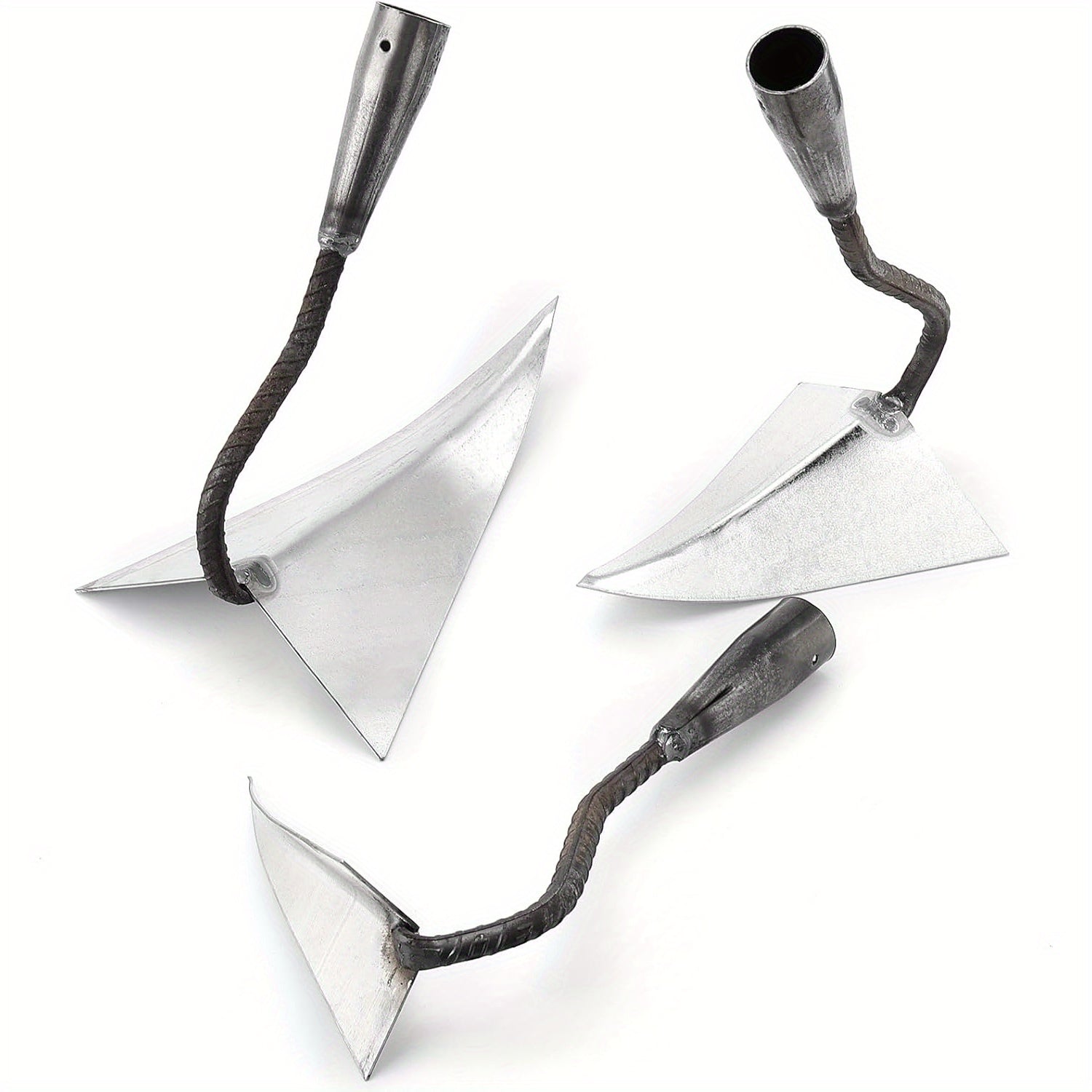 1 azada de jardín en forma de V resistente con hoja triangular afilada - arado manual de metal duradero para cavar, desmalezar y suelvar - ideal para la jardinería del patio trasero y plantación - no requiere electricidad