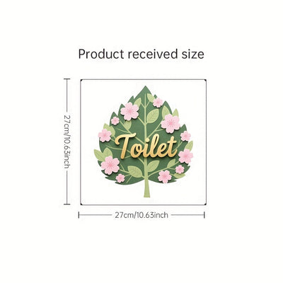 Decoración Creativa para Puerta de Baño, Papel Pintado con Flores, Adorno para Baño