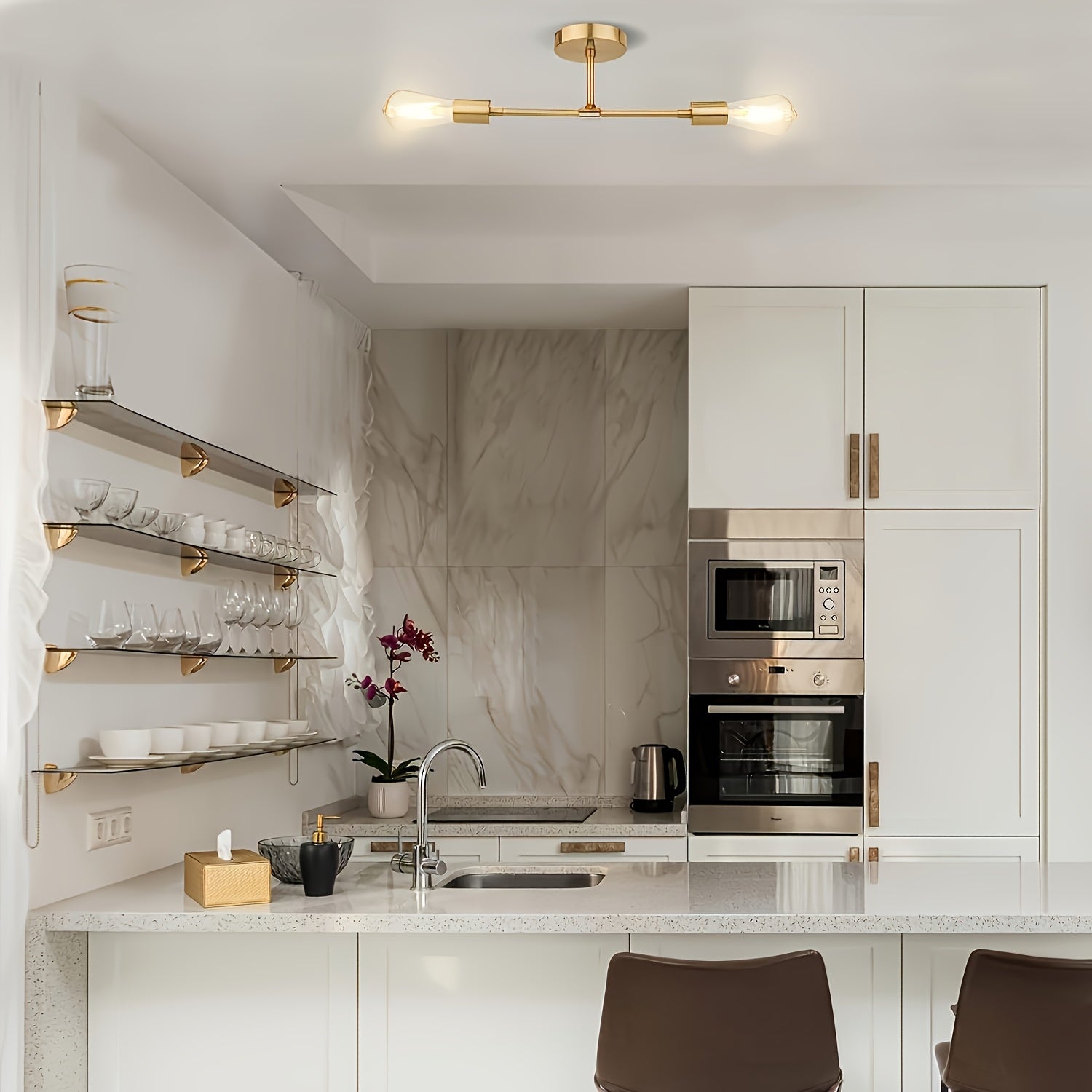 2 piezas de modernos candelabros de pared con bombillas Edison - Montaje semienterrado, diseño de metal negro, ideal para baño, pasillo, dormitorio y cocina (bombillas no incluidas), iluminación de baño | Lámpara de pared elegante | Lámpara de pared dura