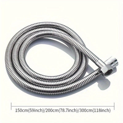 1pc Manguera de ducha de acero inoxidable, anti-torceduras y a prueba de fugas, manguera resistente a alta presión, conexión universal G 1/2", fácil instalación DIY, accesorio de baño