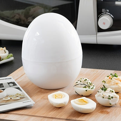 Olla para Huevos al Huevo Poche de 4 Capacidad - Apta para Microondas, Lavavajillas y Anticorrosión con Tapa Roscada y Separador - Vaporera Portátil para Desayunos Rápidos, Viajes en RV y Camping, Libre de Melamina Duradera