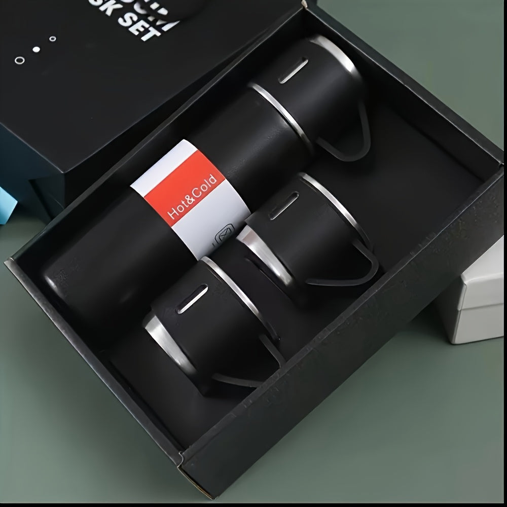 1 Juego de 16.9 onzas de botella de agua, juego de termo de vacío aislado de acero inoxidable - Taza de viaje con tapa, mantiene los bebidos calientes o fríos durante horas, perfecto para actividades al aire libre y uso en la oficina, vaso de agua