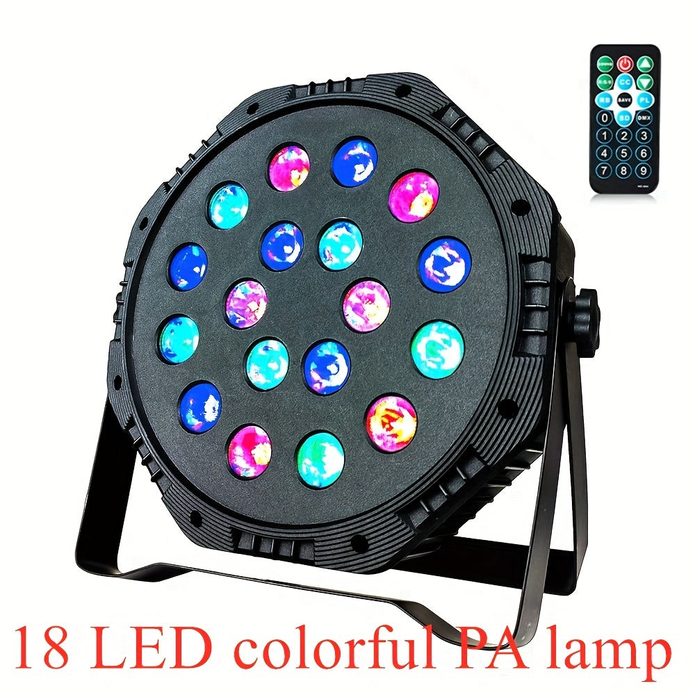 Luces de escenario LED - Luces de DJ Par, luces de fiesta RGB, iluminación de 7 colores con sonido activado, control remoto y DMX, iluminación DJ perfecta para regalos de Navidad, oficina de vacaciones, dormitorio, hotel, fiesta, decoración de restaurant
