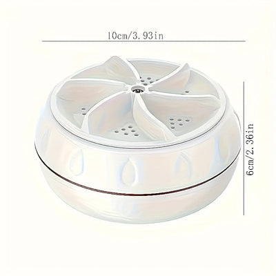 1pc Máquina de lavado portátil mini turbo, pequeña máquina de limpieza, alimentada por USB, lavadora de ropa ligera para calcetines, residencias universitarias y viajes