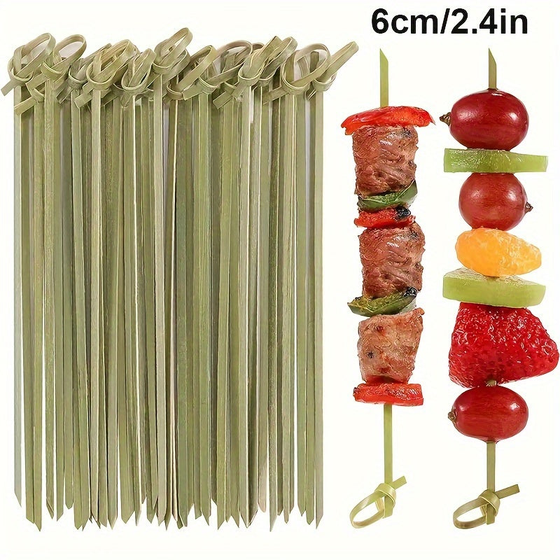 100 palillos de bambú para cócteles, 15.24 cm, palillos para aperitivos, mini palitos para comida - Palillos elegantes para bebidas, frutas, charcutería - Ideales como accesorios para decorar cócteles, suministros para fiestas, adornos para cócteles | Po
