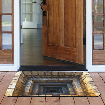 Alfombrilla de Entrada con Ilusión Óptica 3D - Base Antideslizante de Goma, Duradera 100% Poliéster para Interior/Exterior con Diseño de Ilusión, Solo Lavado a Mano para Puerta Principal, Recibidor, Dormitorio, Sala de Lavandería, Decoración del Hogar, P