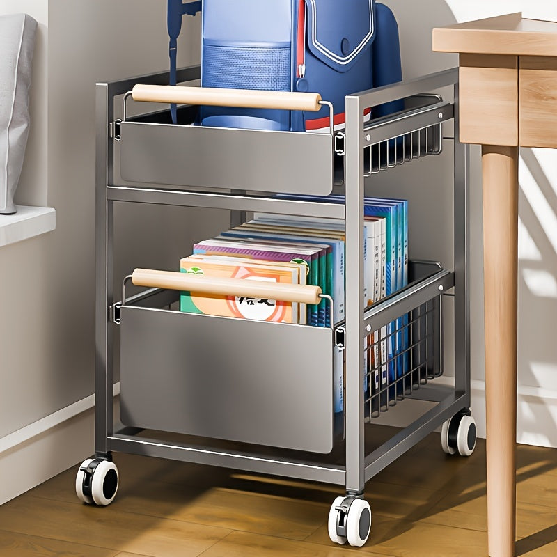 Estante de Almacenamiento para Bolsas de Libros, Carrito Móvil, Estante de Almacenamiento para Libros para Uso Doméstico, Artefacto para Bolsas de Libros Debajo del Escritorio, Polipasto, Armario de Libros