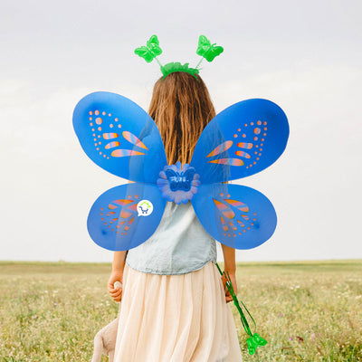 Disfraz De Mariposa Hada Alas Diadema Varita Halloween OF491