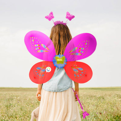 Disfraz De Mariposa Hada Alas Diadema Varita Halloween OF491