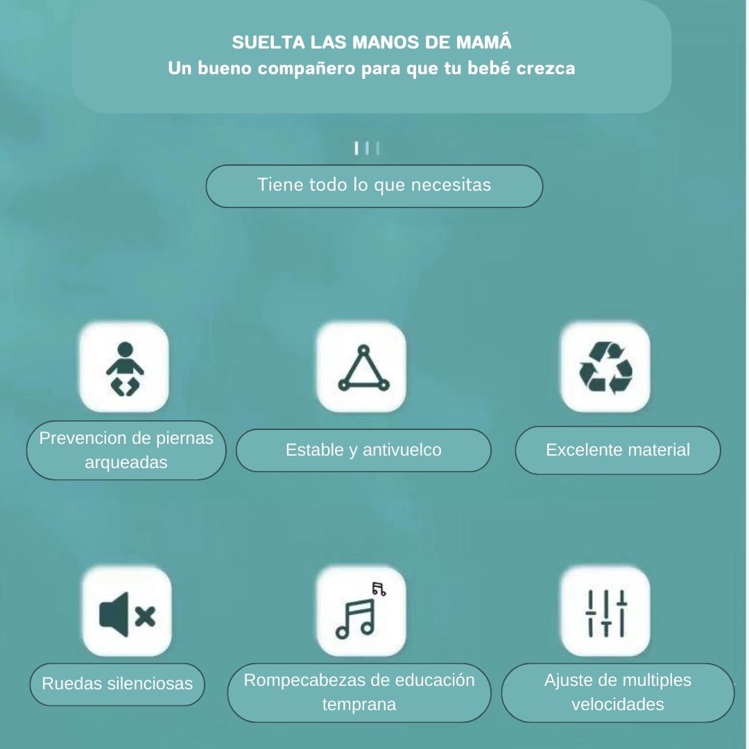 CAMINADOR PARA BEBÉ CON JUEGOS INTERACTIVOS Y ALTURA AJUSTABLE VERDE Y-W402 MUNBE