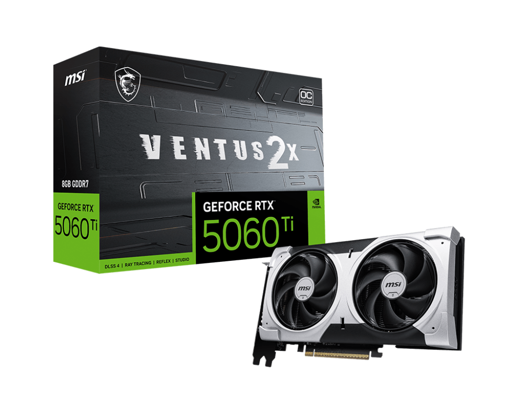 Tarjeta Grafcia RTX 5060 Ti 8G MSI VENTUS 2X OC Plus | DLSS 4.0 + 8 GB GDDR7