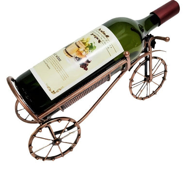 1pieza Estante de vino de metal vintage con soporte de vidrio, acabado lacado, gran capacidad de 5.0L Diseño de carruaje Gabinete de vino para exhibición de sala de estar