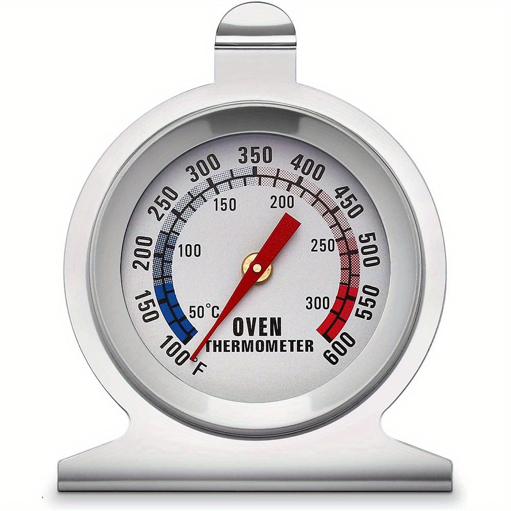 Termómetro De Horno De Acero Inoxidable Para Horno Eléctrico/de Gas, Termómetro Para Ahumador De Parrilla De Cocina De Lectura Instantánea Con Esfera De 2 Pulgadas (50-300 °C/100-600 °F)