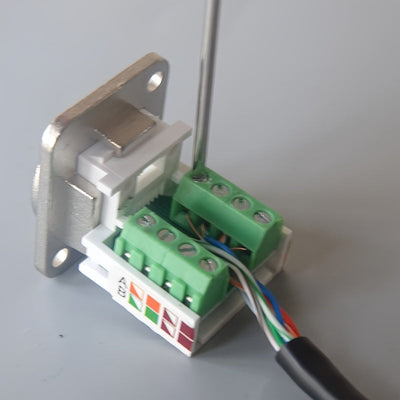5 piezas de terminales de red Ethernet RJ45 tipo D con tornillos - Verde y negro, compatibles con SmartThings, no requiere batería, terminales de conexión de red | Terminales tipo D | Conexión segura