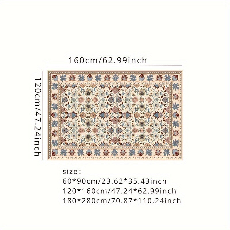 Alfombra de Estilo Étnico Persa Retro para Interior, con Diseño Antiguo y Desgastado, Plegable y Ligera para Cocina, Sala de Estar, Dormitorio y Comedor al Estilo Europeo
