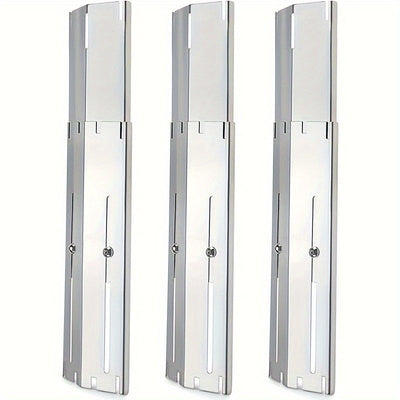Paquete de 3 Placas Calentadoras Universales para Barbacoa en Tienda con Protector Térmico para Parrilla de Gas, Cubierta Ajustable del Regulador de Llama y Deflector de Calor, Piezas de Repuesto para Parrillas de Gas