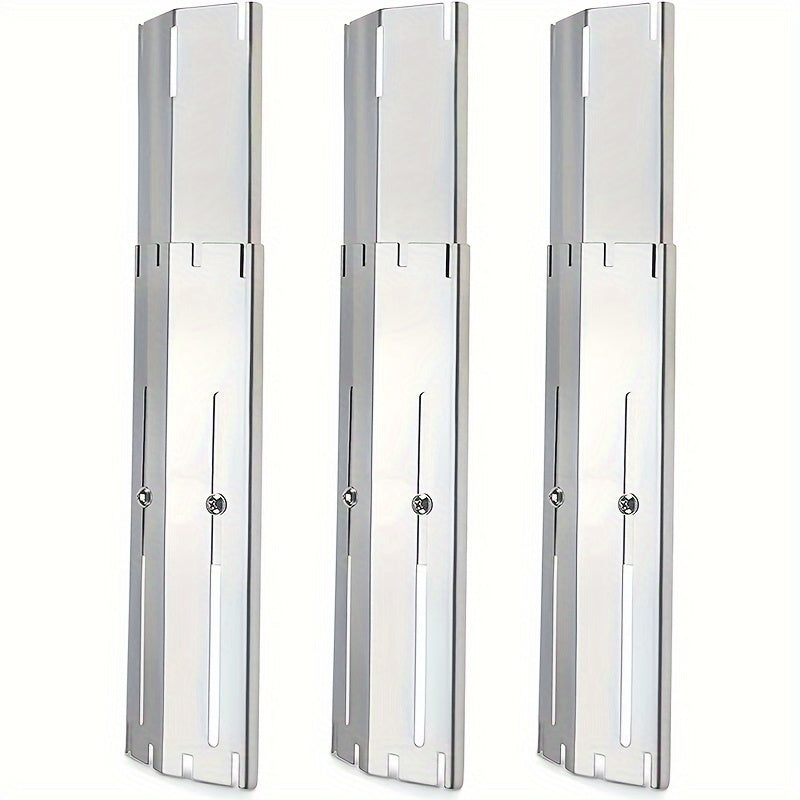 Paquete de 3 Placas Calentadoras Universales para Barbacoa en Tienda con Protector Térmico para Parrilla de Gas, Cubierta Ajustable del Regulador de Llama y Deflector de Calor, Piezas de Repuesto para Parrillas de Gas