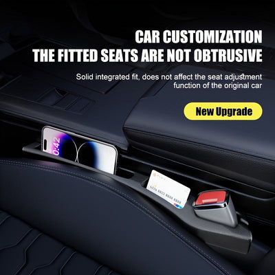 2 piezas de caja de almacenamiento organizadora para hueco de asiento de coche - Prueba de fugas y caídas, duradera PVC con soporte para teléfono y llaves, relleno de ranura espaciosa para organización de hueco de asiento - Accesorios de interior de coch