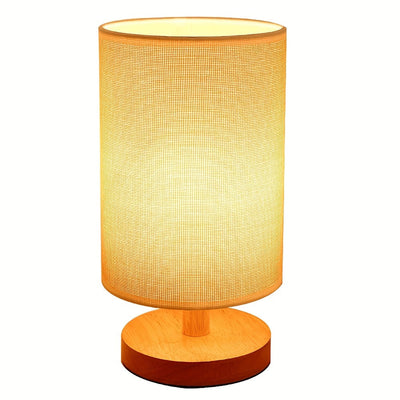 1 Lámpara De Mesita De Noche, Cubierta De Tela, Luz De Noche Pequeña, Decoración Nórdica Moderna Para Dormitorio, Luz De Noche, Luz De Escritorio De Madera Maciza, Alimentada Por USB