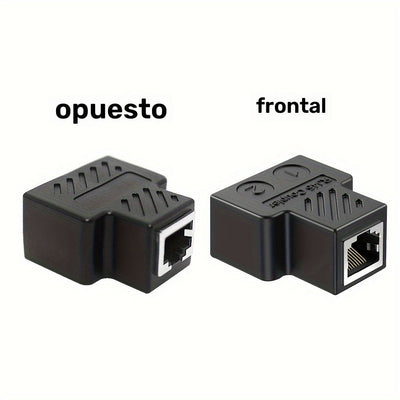 Divisor Ethernet Gigabit TISHRIC - Adaptador de Conector RJ45 de 1 a 2 Puertos, Acabado Mate, Hembra a Hembra