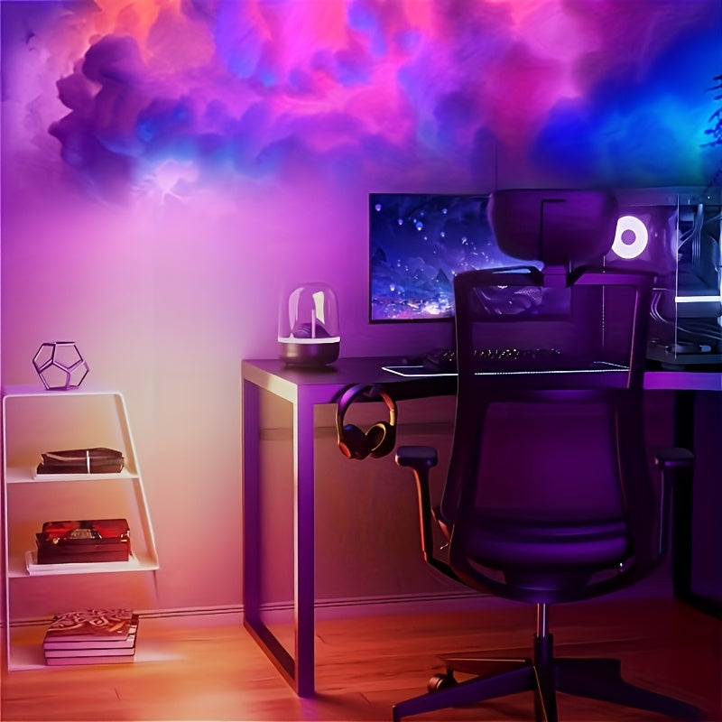 1 Juego de 200,0 pulgadas (79,9 plg) Kit de luces 3D de nubes - Luces LED de tiras cambiantes de color, multicolores, ideales para hogares interiores, ambiente de dormitorio y sincronización de música, ambiente de dormitorio | Tema de nubes, iluminación
