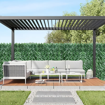 3 piezas de paneles de pared de hiedra artificial verde, 118,11 pulgadas x 19,69 pulgadas - Pantalla de valla de privacidad exterior resistente a la radiación UV, adecuada para patio, balcón, jardín, decoración verde interior/exterior, diseño de plantas